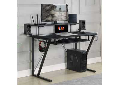 Image for Tech Spec Tech Spec Gaming Desk with Cup Holder Gunmetal