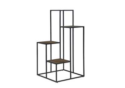 Image for 4-tier Display Shelf Rustic Brown and Black