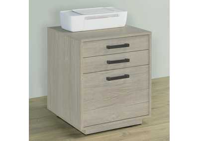 Image for Loomis 3-drawer Square File Cabinet Whitewashed Grey