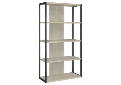 Loomis 4-shelf Bookcase Whitewashed Grey,Coaster Furniture