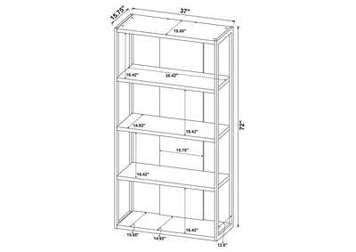 Loomis 4-shelf Bookcase Whitewashed Grey,Coaster Furniture