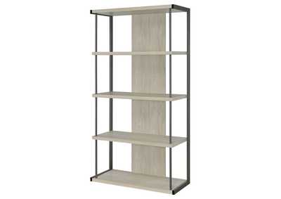 Loomis 4-shelf Bookcase Whitewashed Grey,Coaster Furniture