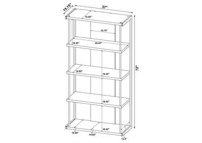 Loomis 4-shelf Bookcase Whitewashed Grey,Coaster Furniture