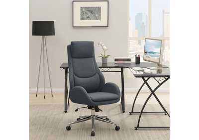 Image for Cruz Upholstered Office Chair with Padded Seat Grey and Chrome
