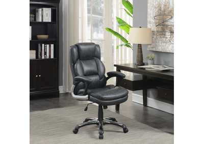 Image for Nerris Adjustable Height Office Chair with Padded Arm Grey and Black