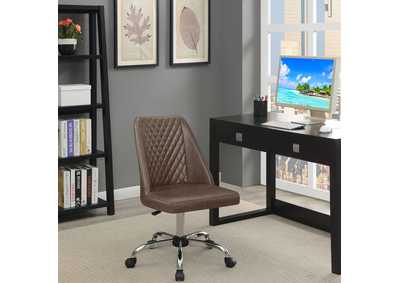 Image for Althea Upholstered Tufted Back Office Chair Brown and Chrome