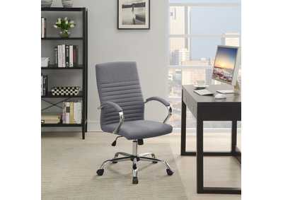 Abisko Upholstered Office Chair with Casters Grey and Chrome