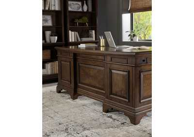 Image for Hartshill Executive Desk with File Cabinets Burnished Oak