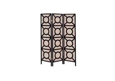 3-panel Geometric Folding Screen Tan and Cappuccino,Coaster Furniture