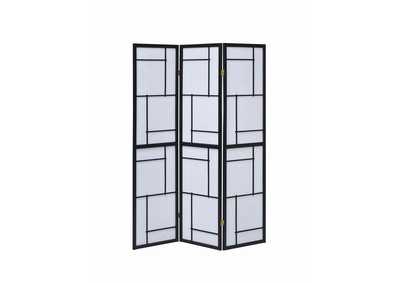 3-panel Folding Floor Screen Black and White,Coaster Furniture