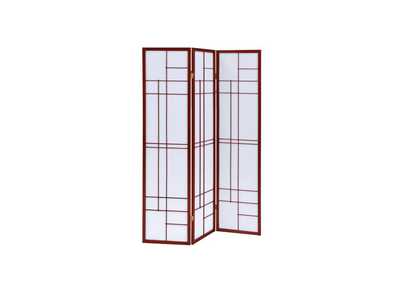 Image for Katerina 3-panel Folding Floor Screen White and Cherry