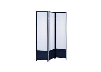 Image for 3-panel Folding Floor Screen Translucent and Black