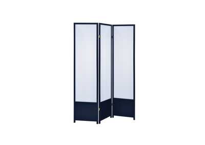 Image for Calix 3-panel Folding Floor Screen Translucent and Black