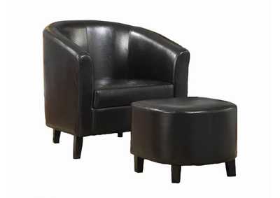 Ansel Upholstered Accent Chair with Ottoman Dark Brown