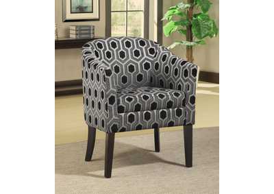 Image for Jansen Hexagon Patterned Accent Chair Grey and Black