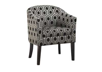 Hexagon Patterned Accent Chair Grey and Black
