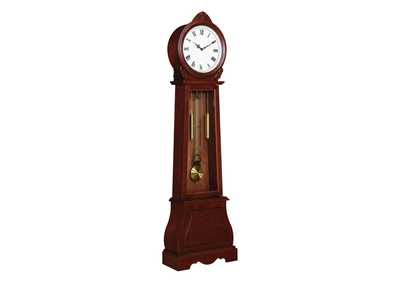 Narcissa Grandfather Clock With Chime Brown Red
