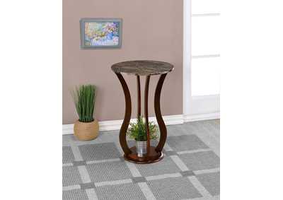 Image for Elton Round Marble Top Accent Table Brown