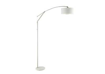 Image for Adjustable Arched Arm Floor Lamp Chrome and White
