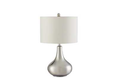 Image for Drum Shade Table Lamp Chrome and White