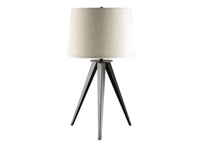 Gray Industrial Tripod Table Lamp