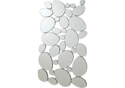 Pebble-Shaped Decorative Mirror Silver