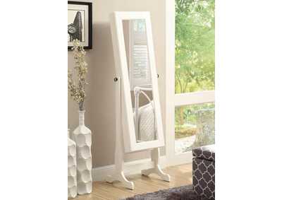 Batista Jewelry Cheval Mirror with Drawers White,Coaster Furniture