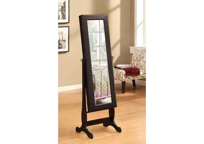 Belzar Jewelry Cheval Mirror with Drawers Cappuccino,Coaster Furniture