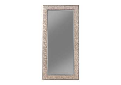 Image for Rectangular Floor Mirror Silver Sparkle