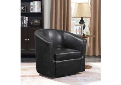 Image for Turner Upholstery Sloped Arm Accent Swivel Chair Dark Brown