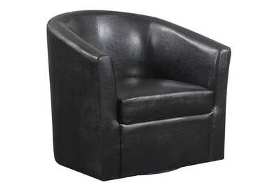 Black Contemporary Dark Brown Accent Chair