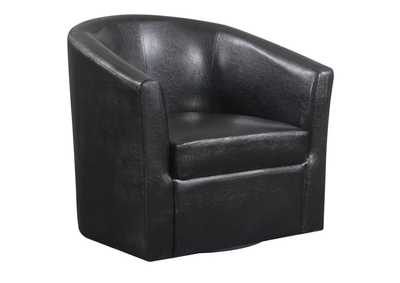 Turner Upholstery Sloped Arm Accent Swivel Chair Dark Brown