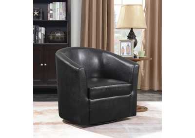 Turner Upholstery Sloped Arm Accent Swivel Chair Dark Brown,Coaster Furniture