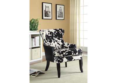 Cowhide Print Accent Chair Black and White,Coaster Furniture