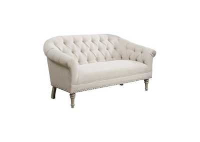 Image for Billie Tufted Back Settee With Roll Arm Natural