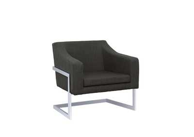 Chris Upholstered Accent Chair Chrome And Grey