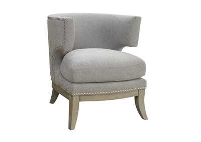 Barrel Back Accent Chair Grey and Weathered Grey