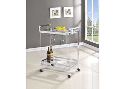 Image for Jefferson 2-tier Glass Serving Cart Clear