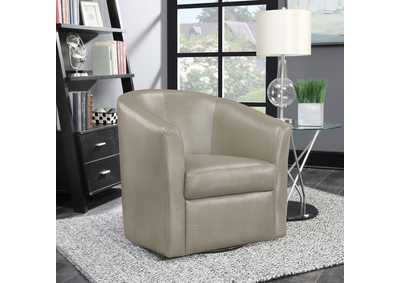 Image for Turner Upholstery Sloped Arm Accent Swivel Chair Champagne