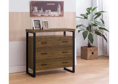 Image for Thompson 3-Drawer Accent Cabinet Rustic Amber