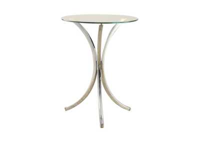 Round Accent Table with Curved Legs Chrome