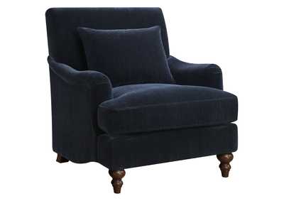 Image for Frodo Upholstered Accent Chair with Turned Legs Midnight Blue