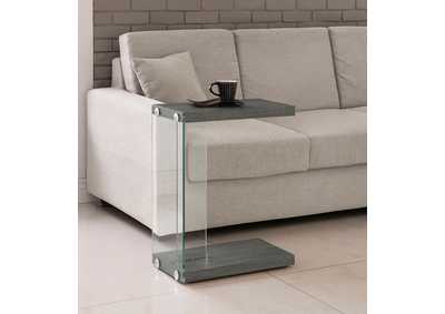 Image for Alison Accent Table Weathered Grey and Clear
