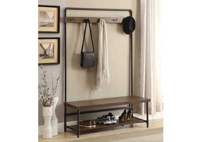 Image for Alise Hall Tree with 5 Coat Hooks Chestnut and Dark Bronze