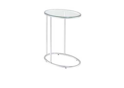 Image for Oval Snack Table Chrome and Clear