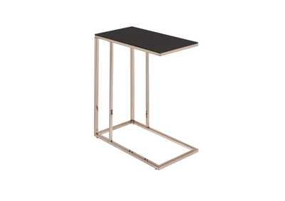 Image for Rectangular Accent Table Black and Chocolate Chrome