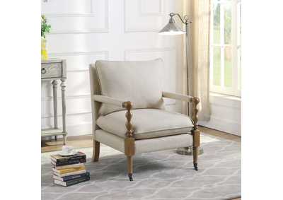 Image for Monaghan Upholstered Accent Chair with Casters Beige