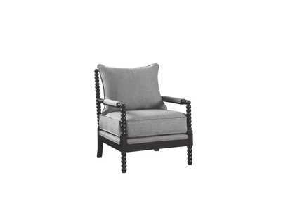 Cushion Back Accent Chair Grey and Black