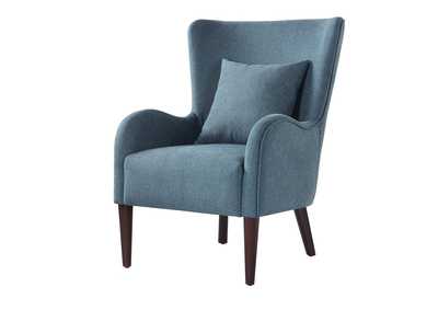 Image for Curved Arm Upholstered Accent Chair Blue