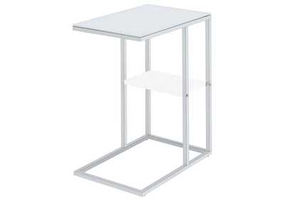Daisy 1-shelf Accent Table Chrome and White,Coaster Furniture